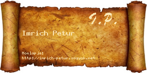Imrich Petur névjegykártya